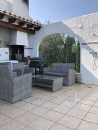 Outdoor shower and barbeque